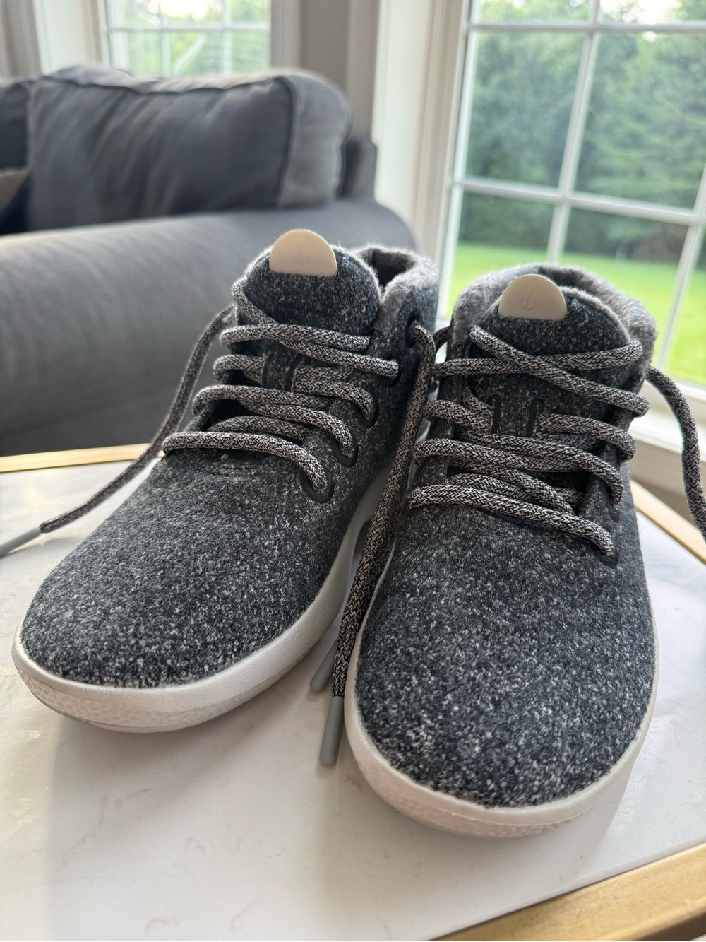 allbirds women’s Dark Gray Wool High-Top Sneakers